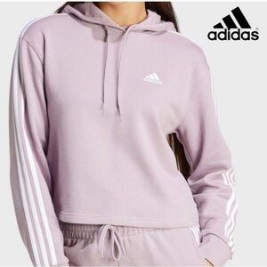 Adidas Light Purple Crop Hoodie
